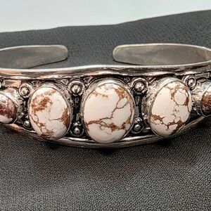 White Horse Silver Adjustable Bracelet